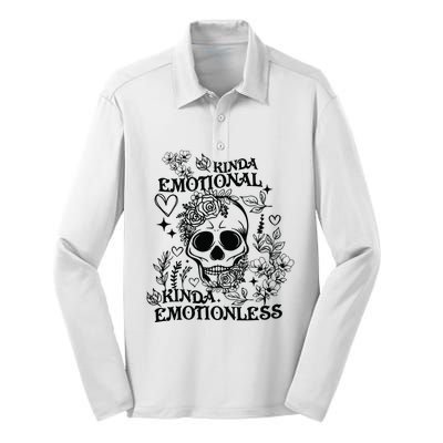 Kinda Emotional Kinda Emotionless Silk Touch Performance Long Sleeve Polo