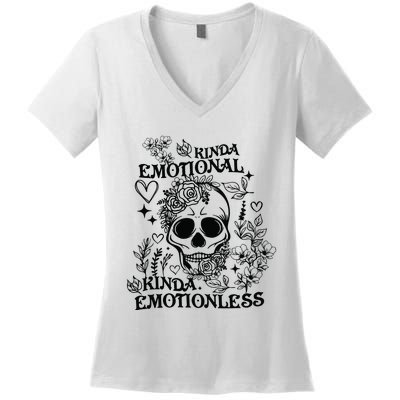 Kinda Emotional Kinda Emotionless Women's V-Neck T-Shirt