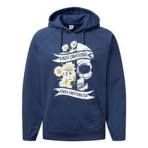 Kinda Emotional Kinda Emotionless Tal Health Meaningful Gift Performance Fleece Hoodie