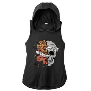 Kinda Emotional Kinda Emotionless Goth Emo Floral Skull Ladies PosiCharge Tri-Blend Wicking Draft Hoodie Tank