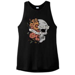 Kinda Emotional Kinda Emotionless Goth Emo Floral Skull Ladies PosiCharge Tri-Blend Wicking Tank