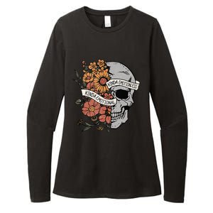 Kinda Emotional Kinda Emotionless Goth Emo Floral Skull Womens CVC Long Sleeve Shirt