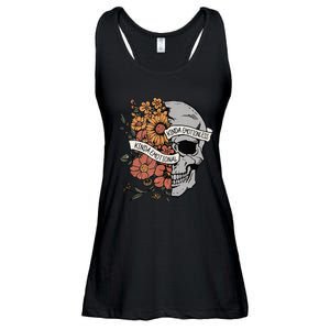 Kinda Emotional Kinda Emotionless Goth Emo Floral Skull Ladies Essential Flowy Tank