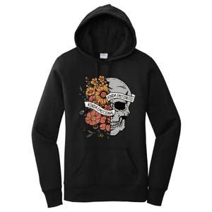 Kinda Emotional Kinda Emotionless Goth Emo Floral Skull Women's Pullover Hoodie