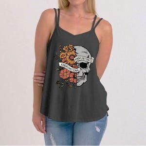 Kinda Emotional Kinda Emotionless Goth Emo Floral Skull Women's Strappy Tank