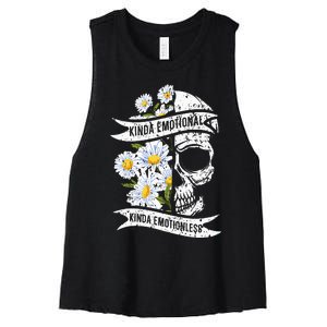 Kinda Emotional Kinda Emotionless Mental Health Women's Racerback Cropped Tank