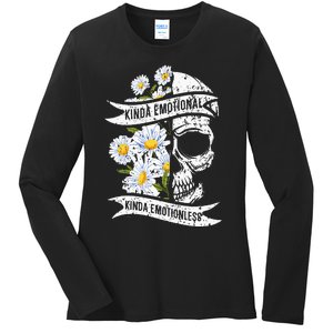 Kinda Emotional Kinda Emotionless Mental Health Ladies Long Sleeve Shirt