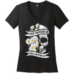 Kinda Emotional Kinda Emotionless Mental Health Women's V-Neck T-Shirt