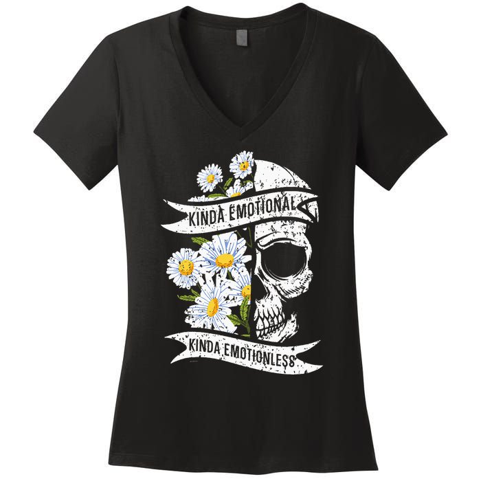 Kinda Emotional Kinda Emotionless Mental Health Women's V-Neck T-Shirt