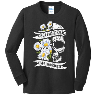 Kinda Emotional Kinda Emotionless Mental Health Kids Long Sleeve Shirt