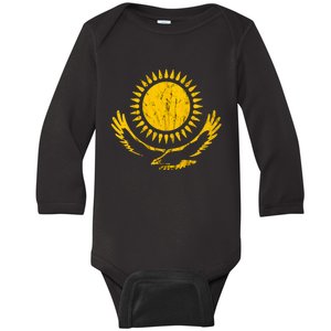 Kazakhstan Eagle Kazakh Roots Kazakhstan Crest Kazak Baby Long Sleeve Bodysuit