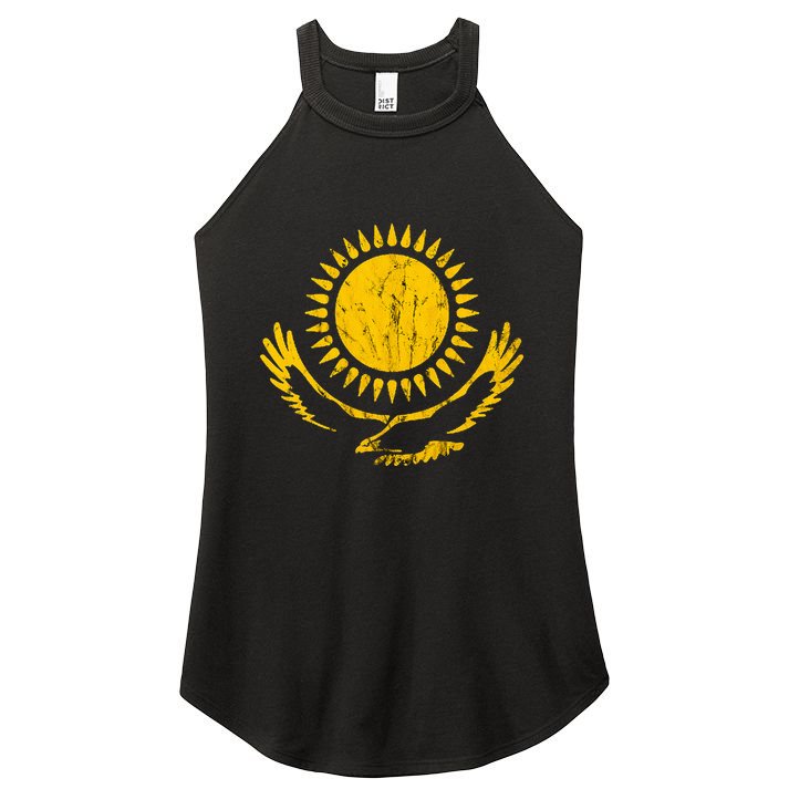 Kazakhstan Eagle Kazakh Roots Kazakhstan Crest Kazak Women's Perfect Tri Rocker Tank