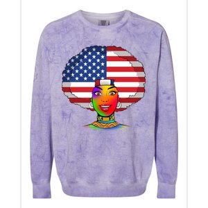 Kente African American Woman Colorblast Crewneck Sweatshirt