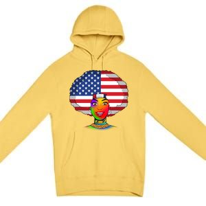 Kente African American Woman Premium Pullover Hoodie