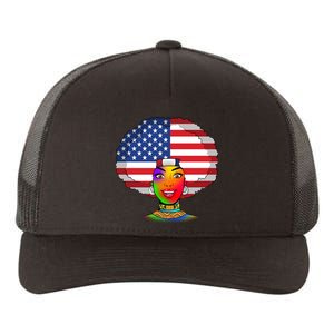 Kente African American Woman Yupoong Adult 5-Panel Trucker Hat