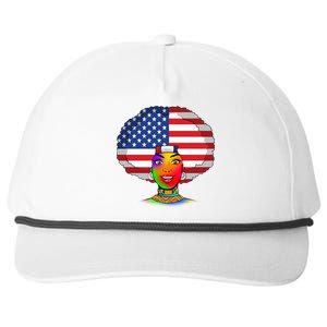 Kente African American Woman Snapback Five-Panel Rope Hat