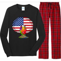 Kente African American Woman Long Sleeve Pajama Set