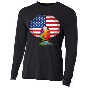 Kente African American Woman Cooling Performance Long Sleeve Crew