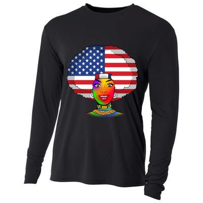 Kente African American Woman Cooling Performance Long Sleeve Crew