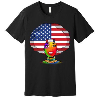 Kente African American Woman Premium T-Shirt