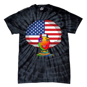 Kente African American Woman Tie-Dye T-Shirt