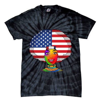 Kente African American Woman Tie-Dye T-Shirt