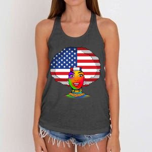 Kente African American Woman Women's Knotted Racerback Tank