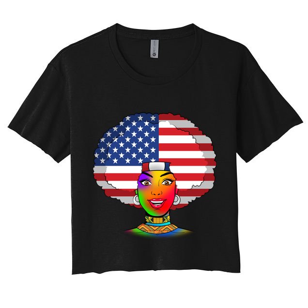 Kente African American Woman Crop Top