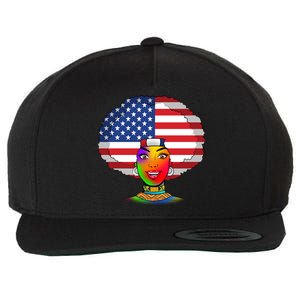 Kente African American Woman Wool Snapback Cap