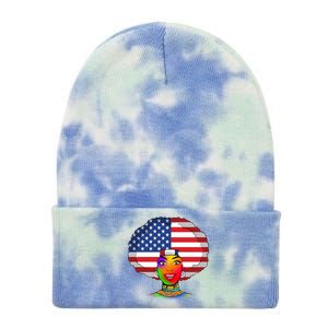 Kente African American Woman Tie Dye 12in Knit Beanie