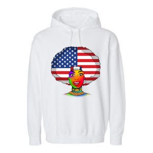 Kente African American Woman Garment-Dyed Fleece Hoodie