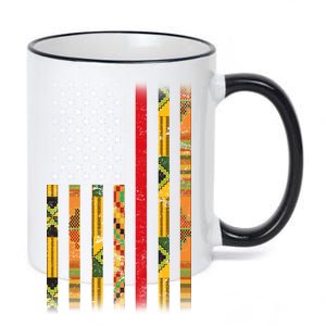 Kente US African American Flag 11oz Black Color Changing Mug