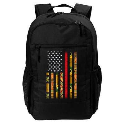 Kente US African American Flag Daily Commute Backpack