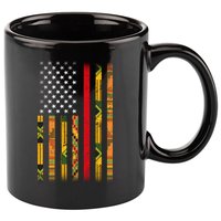 Kente US African American Flag 11oz C Handle Ceramic Mug