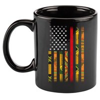 Kente US African American Flag 11oz C Handle Ceramic Mug