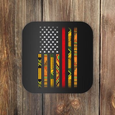 Kente US African American Flag Coaster