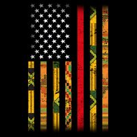Kente US African American Flag Drawstring Bag