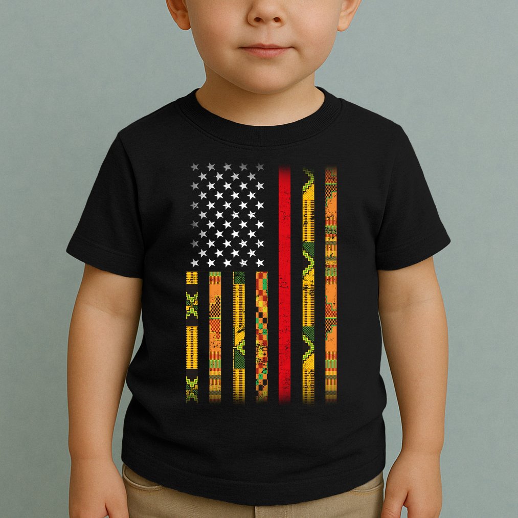 Kente US African American Flag Toddler T-Shirt