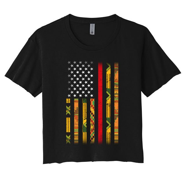 Kente US African American Flag Crop Top
