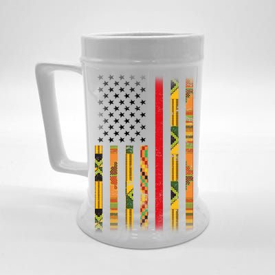 Kente US African American Flag Beer Stein