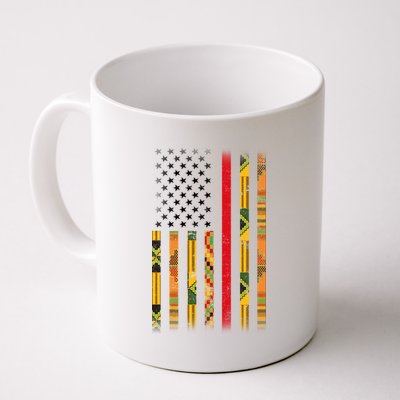 Kente US African American Flag Coffee Mug