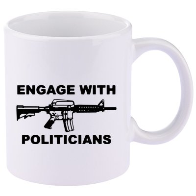Krime Engage With Politicians 11oz C Handle Ceramic Mug