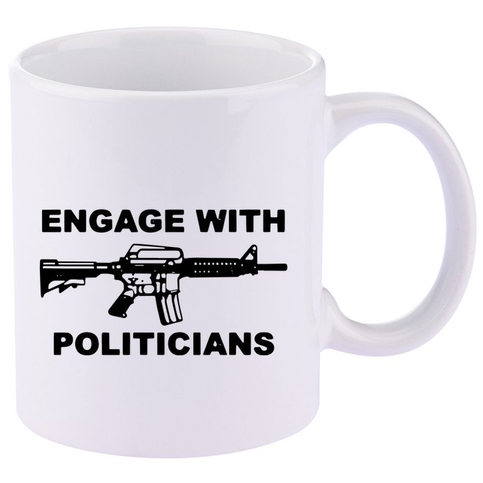 Krime Engage With Politicians 11oz C Handle Ceramic Mug