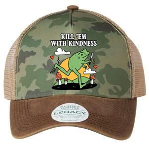 Kill Em With Kindness Retro Funny Frog Legacy Tie Dye Trucker Hat