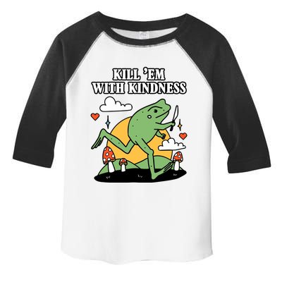 Kill Em With Kindness Retro Funny Frog Toddler Fine Jersey T-Shirt