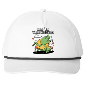 Kill Em With Kindness Retro Funny Frog Snapback Five-Panel Rope Hat