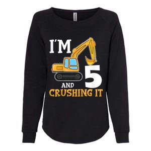 K.i.d.s Five 5yr 5th Birthday Digger Boy Construction 5 Years Old Womens California Wash Sweatshirt