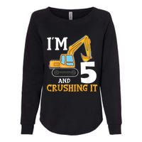 K.i.d.s Five 5yr 5th Birthday Digger Boy Construction 5 Years Old Womens California Wash Sweatshirt