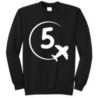 K.i.d.s Five 5 year old birthday Airplane shirt. Boy 5th birthday Sweatshirt