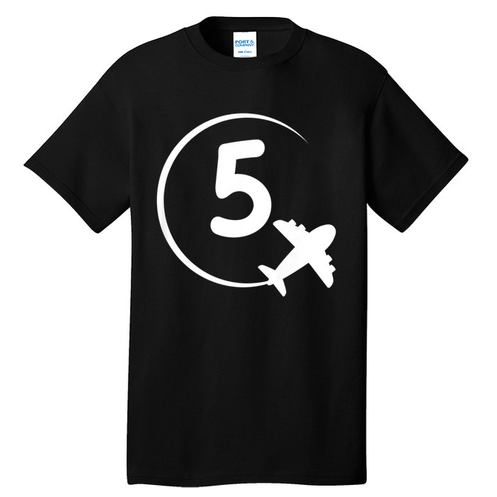 K.i.d.s Five 5 year old birthday Airplane shirt. Boy 5th birthday Tall T-Shirt